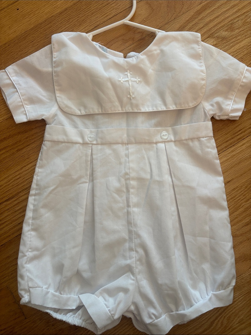 Baby Boys' Christening/Baptism Romper with Cross